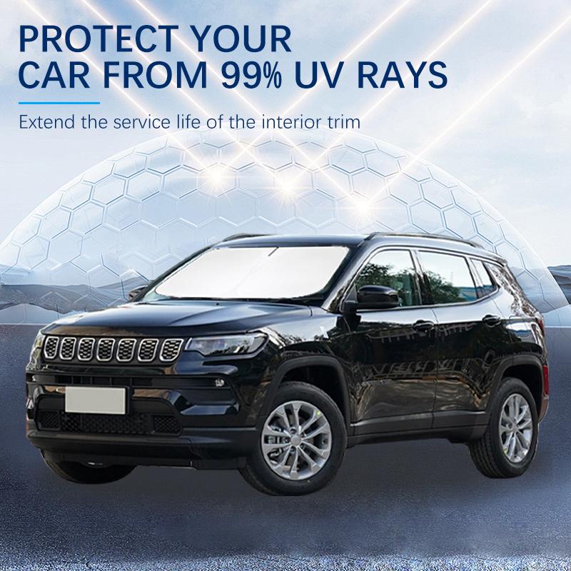 

For Jeep Compass Import 1.4T 2.4T Summer Car Accessories Car Windshield Sun Shade Covers for Front Window Sunscreen UV Parasol