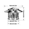 Durable 80/110/160/200mm Chimney Cap Stainles Steel Multifunctional Ventilation Ducts Roof Cover