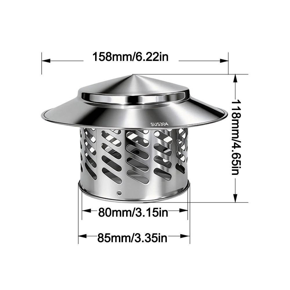 Durable 80/110/160/200mm Chimney Cap Stainles Steel Multifunctional Ventilation Ducts Roof Cover