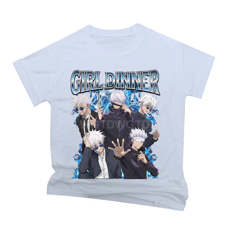 Satoru Gojo Jujutsu Kaisen T-Shirt Vintage Streetwear Short Sleeve Men Clothing Oversized T Shirt