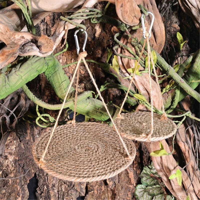 Straw Woven Reptiles Hammock Bed for Lizards and Small Animal Owners Breathable and Easy to Hanging for Terrariums Decors