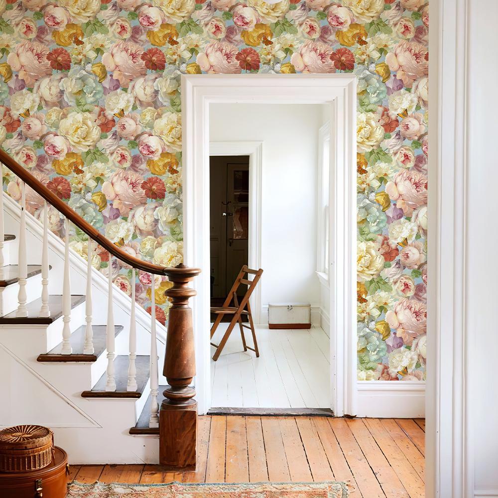 Pink Watercolor Floral Vinyl Wallpaper Chic Peel And Stick Flower Wall Decor Elegant Flower Wallpaper For Living Room Bedroom