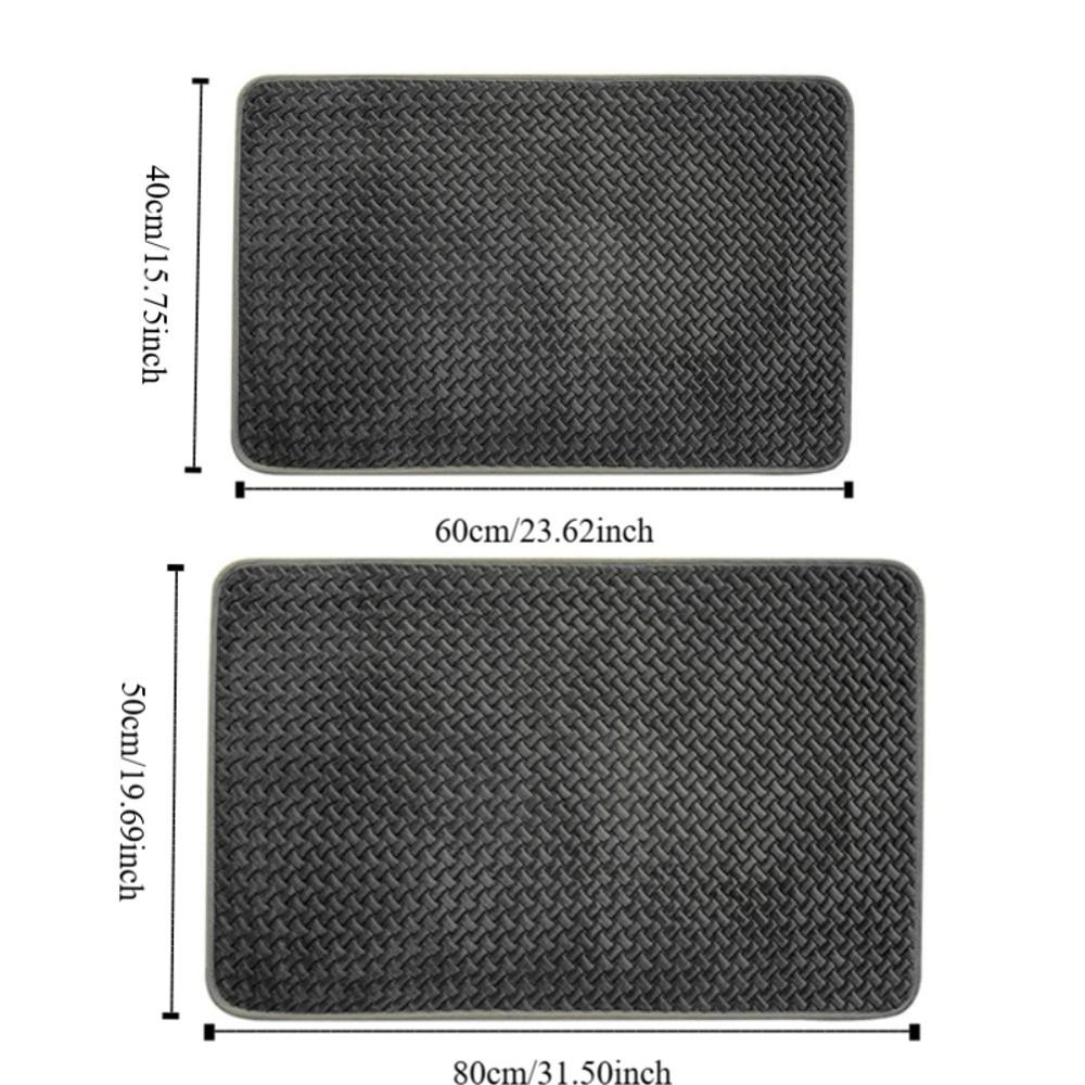 Durable Non Slip Weave Texture Bathroom Rug Quick Dry Washable Bath Mat Absorbent Thickened Shower Mat Kitchen