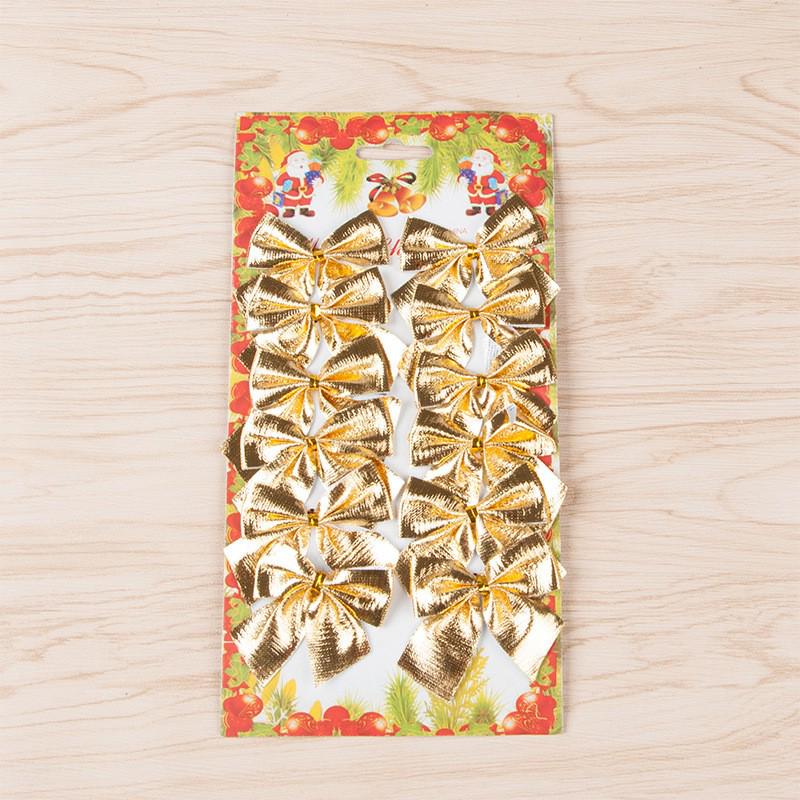 

Рождественские банты и украшения - Набор из 12 украшений золотой