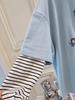 Plus Size Cartoon Striped Long-Sleeve Two-in-One Women's T-Shirt