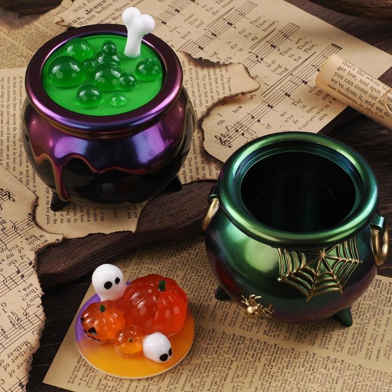 Halloween Craft Silicone Cauldron Mold Storage Box Molds for Resin Projects Decorations and Witch Party Accessories