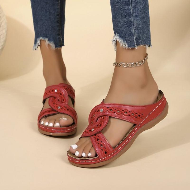 Large size women's shoes summer new retro women's sandals fish mouth casual women's cool slippers