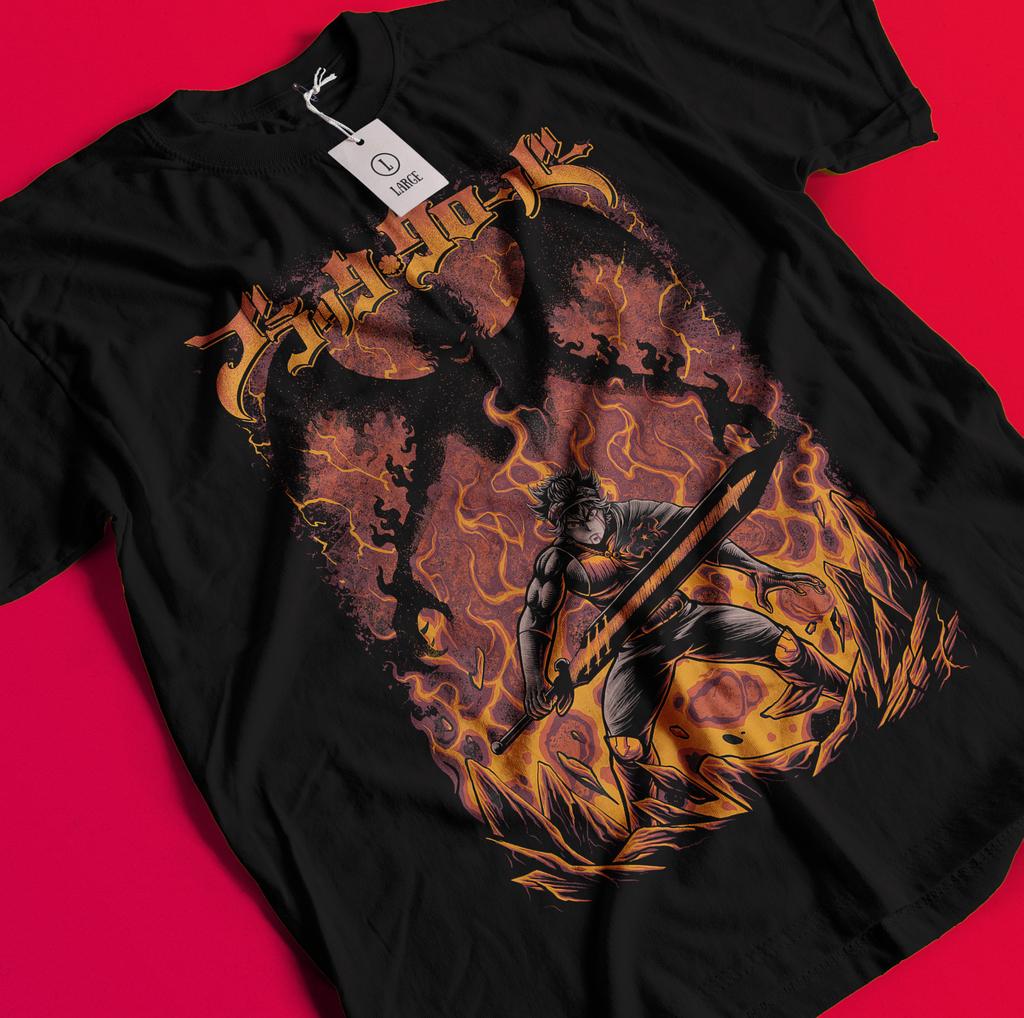 Asta Yuno T-shirt Black Clover Anime Manga Asta Girl Gifts Black Shirt All Size BB1281