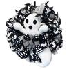 Halloween Skeleton Wreath Decoration Mesh Rose Head