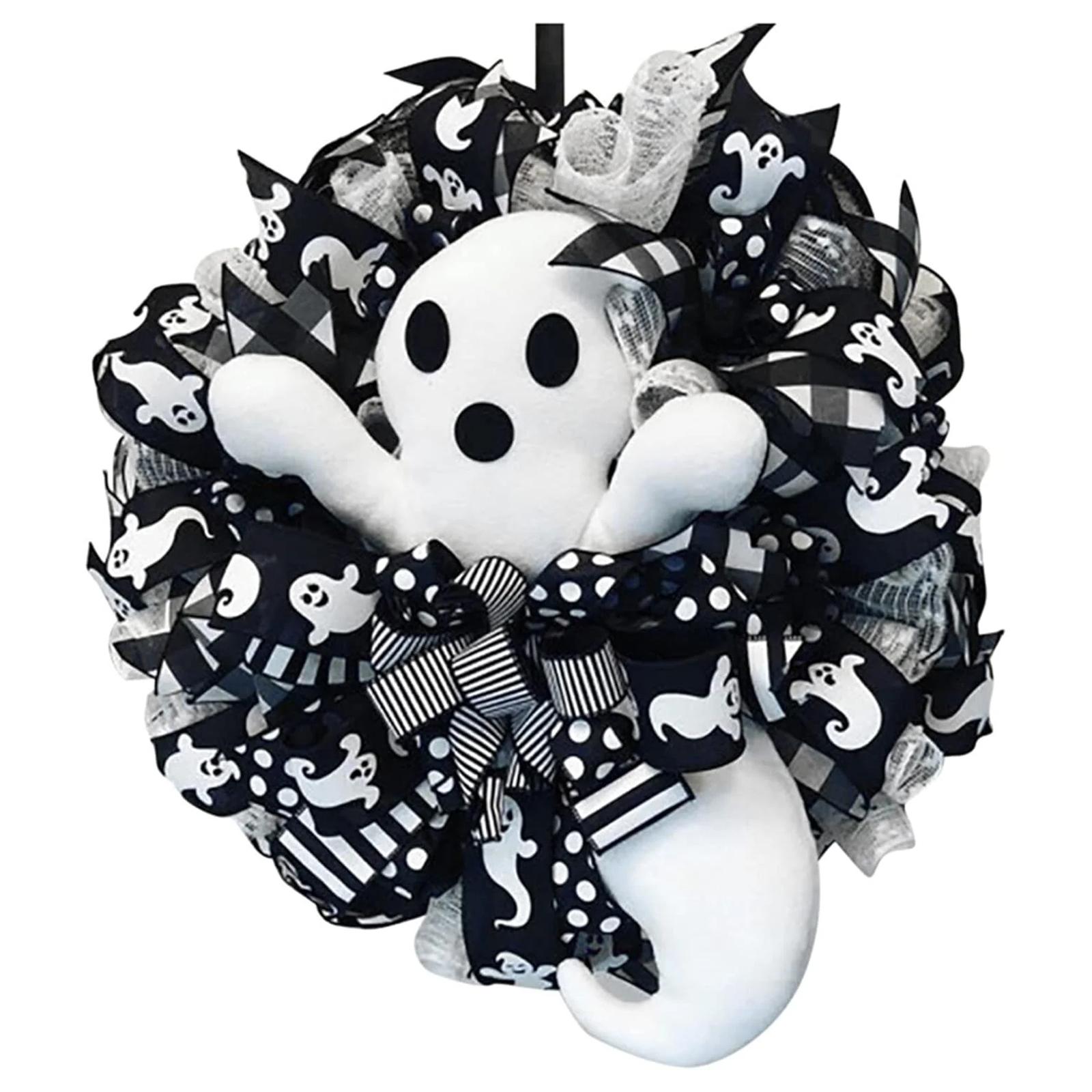 

Хэллоуин Венок Украшение Скелет Сетка Голова Розы One Size чёрный