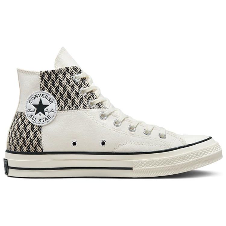 Кроссовки унисекс Converse Chuck 70 High Herringbone Patchwork Cream Egret White A03279C — фото 6