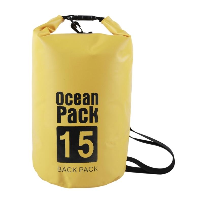 Practical Outdoor Waterproof Dry Backpacks Tear Resistant PVC Storage Bag Adjustable Shoulder Strap For Hiking