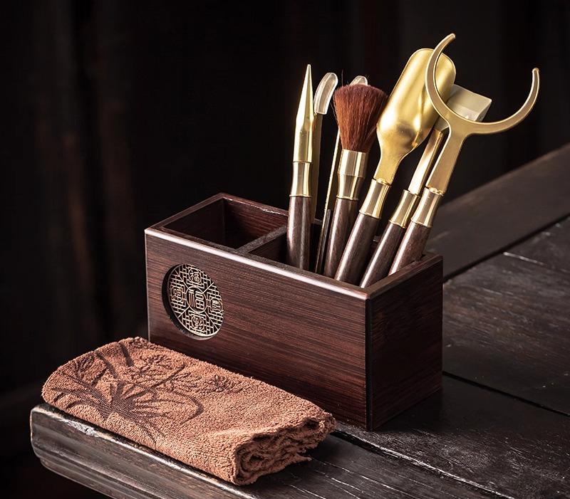 Walnut Modern Tea Ceremony Six Gentlemen Set Tea Cutting Tea Set Accessories Tea Table Tea Making Tools