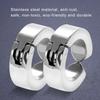 1 Pair Stylish Stainless Steel Ear Clips Earrings Ear Cuff Jewelry Gift (Silver Smooth Surface)