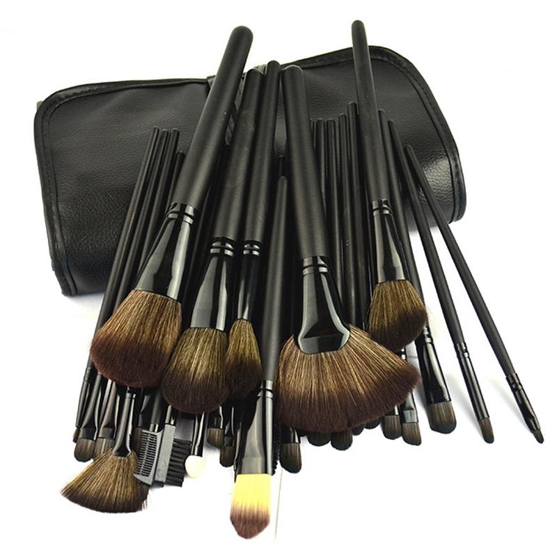 

LAMUSELAND Набор кистей для макияжа для лица Набор кистей для макияжа Набор инструментов с черным кожаным чехлом 32 шт./компл.