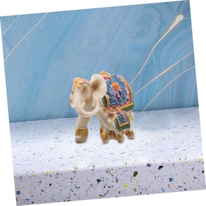 Harze Handwerk Dekore Vintage Mutter und Baby Elefant Figur Wohnzimmer Büro Regal Display Heimdekoration Geschenk