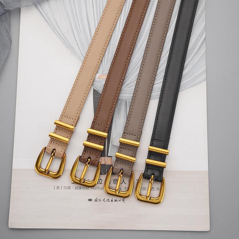 Women'S Belt Cowhide Genuine Leather Belt Women'S Casual Retro Trendy Jeans Skirt Belt