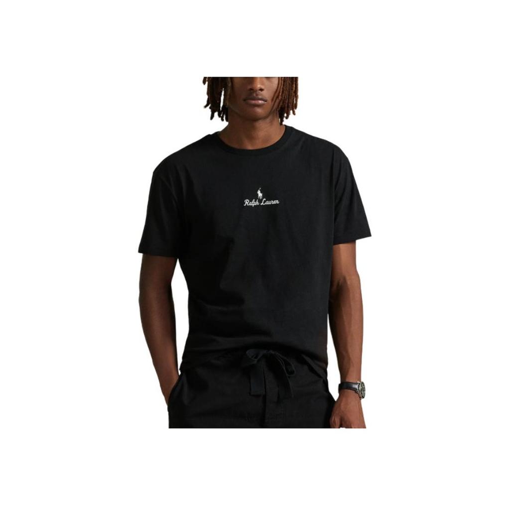 Polo Ralph Lauren Logo Embroidered Crew Neck Short Sleeve T-Shirt Men Tops Black 710981370-001