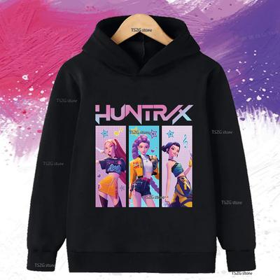 Herbst KPop Dämonenjäger Bedruckte Kinder Hoodies Jungen Mädchen Kleidung Warmes Fleece Sweatshirt Lässig Kinder Kapuzenpullover Weihnachtsgeschenk