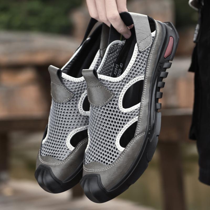 Fashion Summer Hollow Out Breathable Waterproof Hiking Shoes Men's Mesh Outdoor Anti-slip Wearable Sneakers Shoes Sport Quick-dry Shoes