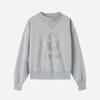 GMXIA Winter Niche IS Classic Logo Glitter Print Semi-high-neck Women's Cotton Stand-up Collar Sweatshirt