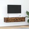 VidaXL TV Furniture 2 Pcs Smoked Oak 60x31x25.5 Cm Engineered Wood, TV Bench, Hi-fi Unit, Entertainment Center, Sideboard 861499