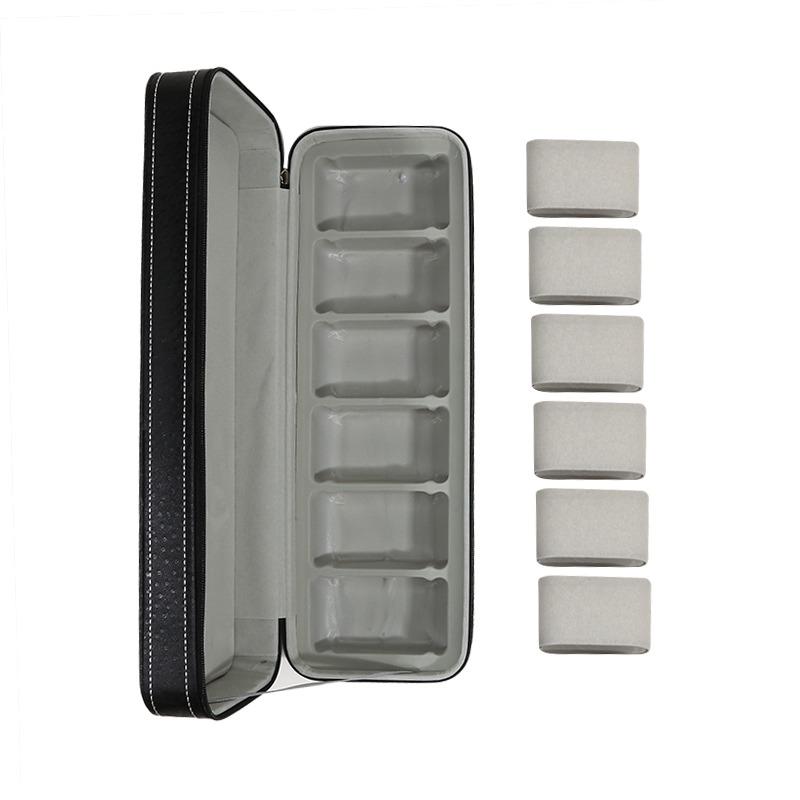 Travel Dustproof Embedded Watch Box Zipper Portable PU Leather Storage Case Watch Display Box For Trips And Gifts
