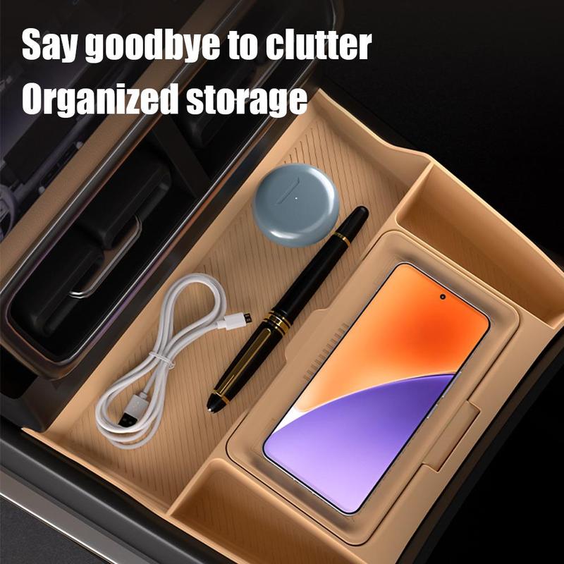 For BYD Formula Leopard 8 Central Control Lower Double-Layer Storage Box Central Hidden Storage Box Anti-Slip Mat Accessories