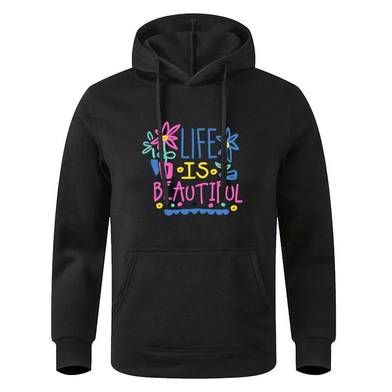 

Autumn Men s Spring Black Casual Oversize Solid Color Sweatshirt Hoodie Pullover For Male And Women 3XL