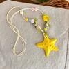 Adjustable Pendant Necklaces Starfish Beaded Women Pendant Rope Necklace  Bohemian Accessories