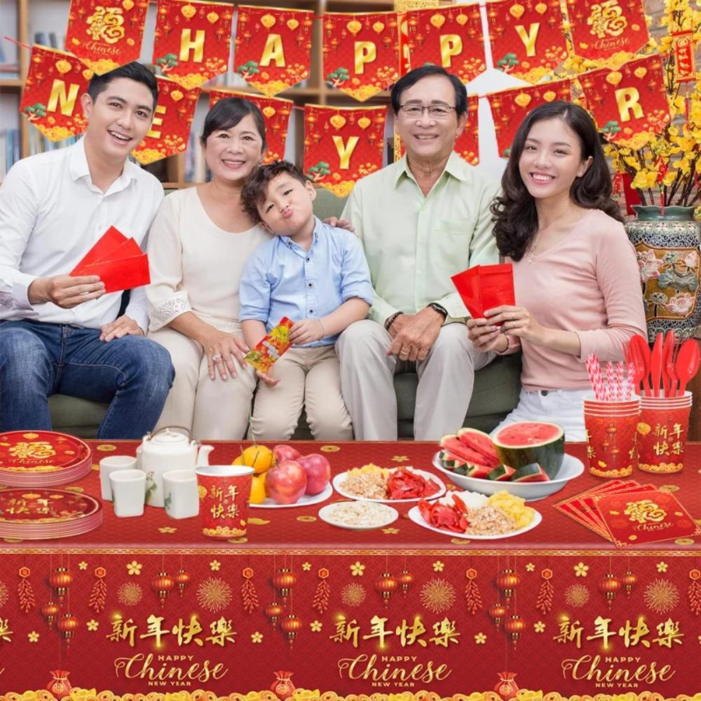 

Одноразовая посуда для празднования Нового года 2024 в честь праздника Бумажная весна