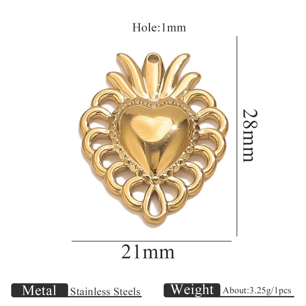 Yori 5PCS Stainless Steel Fashion Sun Love Heart Pendant Bracelet Necklace DIY Accessories Waterproof Wholesale