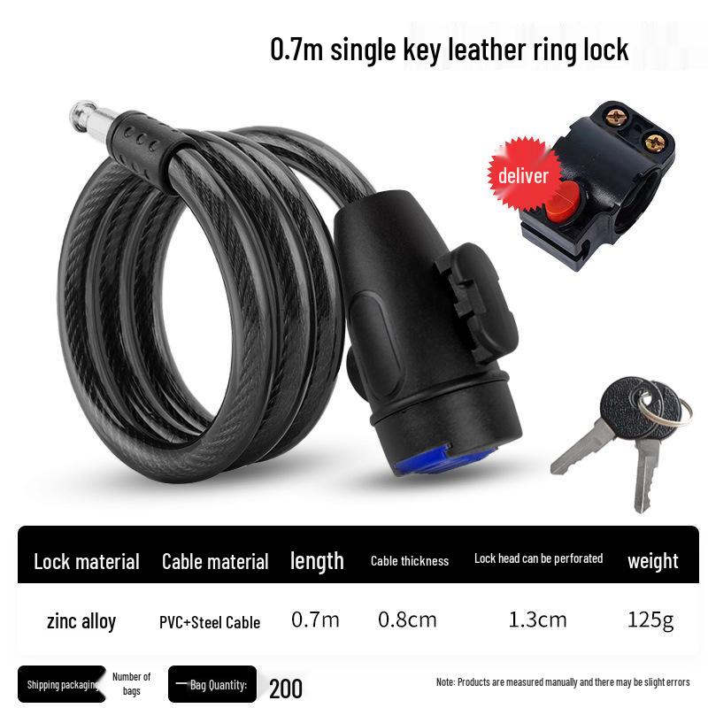 Electric Bike & Mountain Bike Anti-Theft Chain Lock: Portable and Secure Bicycle Battery Lock