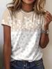 Women Summer Short Sleeve T‑Shirt Vivid 3D Pattern Print O‑Neck Loose Casual Daily Ladies Tops