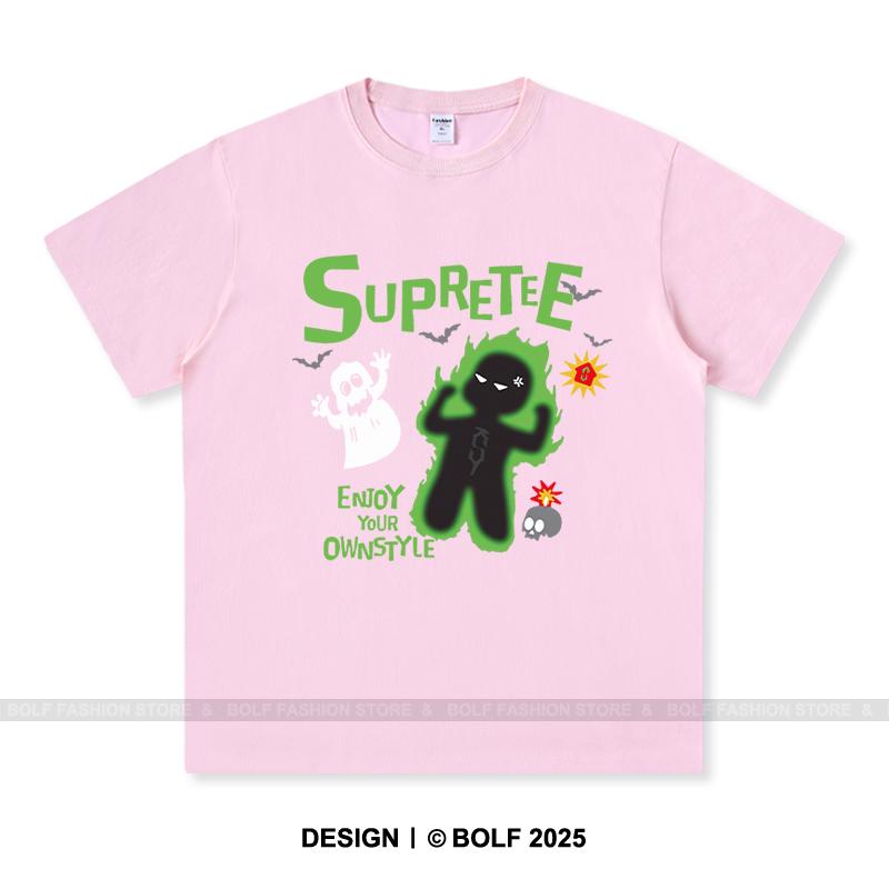 Women's Supretee Printed T-Shirt 100% Cotton Oversized Brand Logo Graphic Tees for Men Summer Tops Urban Streetwear