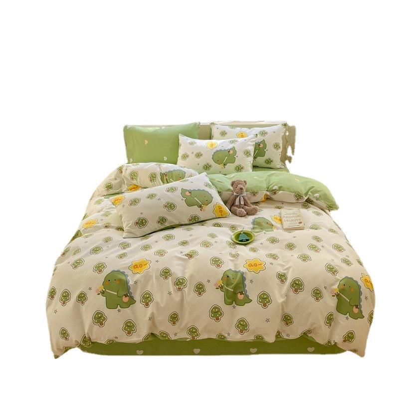 Fire-delt rent bomulls fire-delt sett, ren bomull, friskt og fortykket dynetrekk