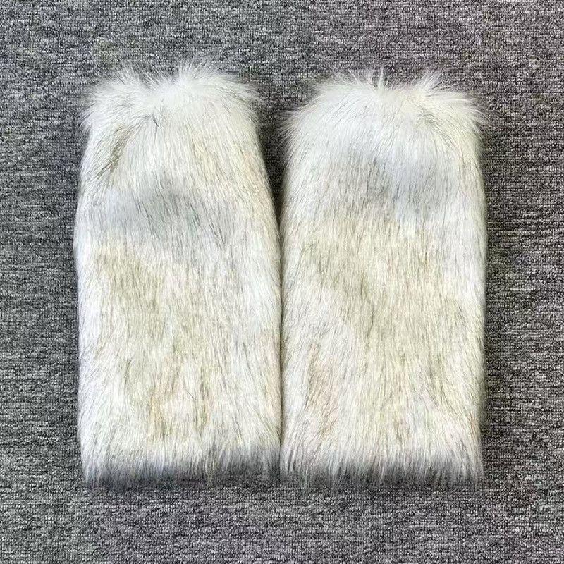 Couvre-bottes en fausse fourrure, couvre-chaussettes courts, couvre-jambes en peluche d'automne et d'hiver, couvre-chaussures longs polyvalents en fourrure de renard, couvre-jambes