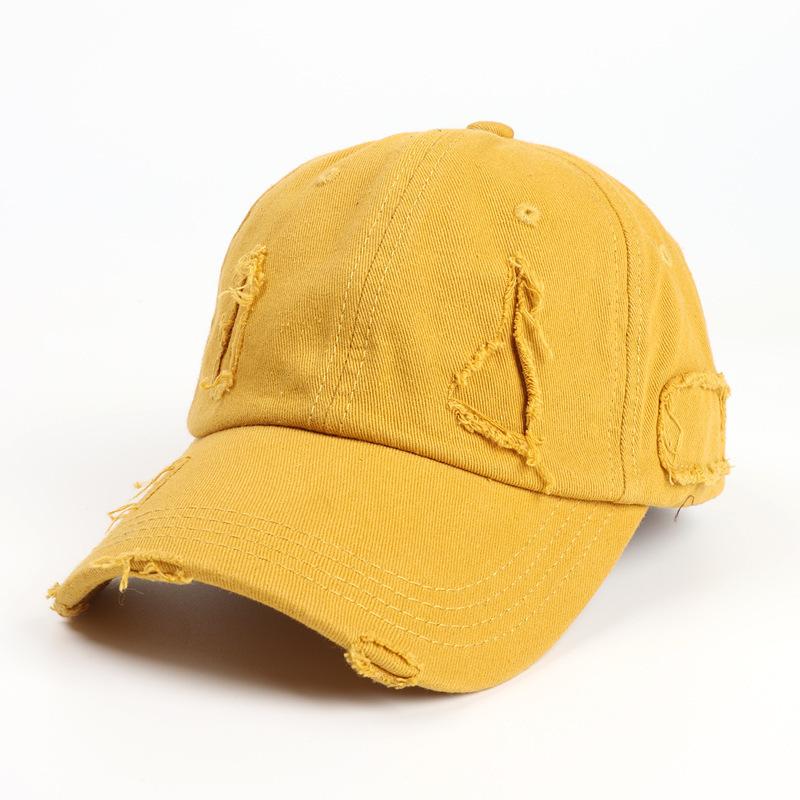 

Ripped Water Washed Baseball Cap Old Cotton Curved Brim Light Plate Soft Top Baseball Cap Women s Outdoor Sun Hat M（56-58cm）