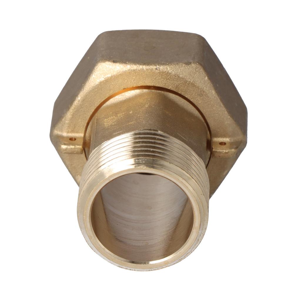 Brass Screw Connections for Water Meters DN25 (1"), Set: 2 Male Connectors + 2 Nuts