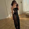 Rochie Sexy Talenza Transparentă Modă Patchwork Dantelă Gol Umeri Subțiri Rochie Elegantă Luxoasă Rochii de Petrecere Serată Femei