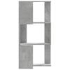 Corner Bookshelf 3 Shelves Concrete Grey 50 x 50 x 102 cm Engineered Wood