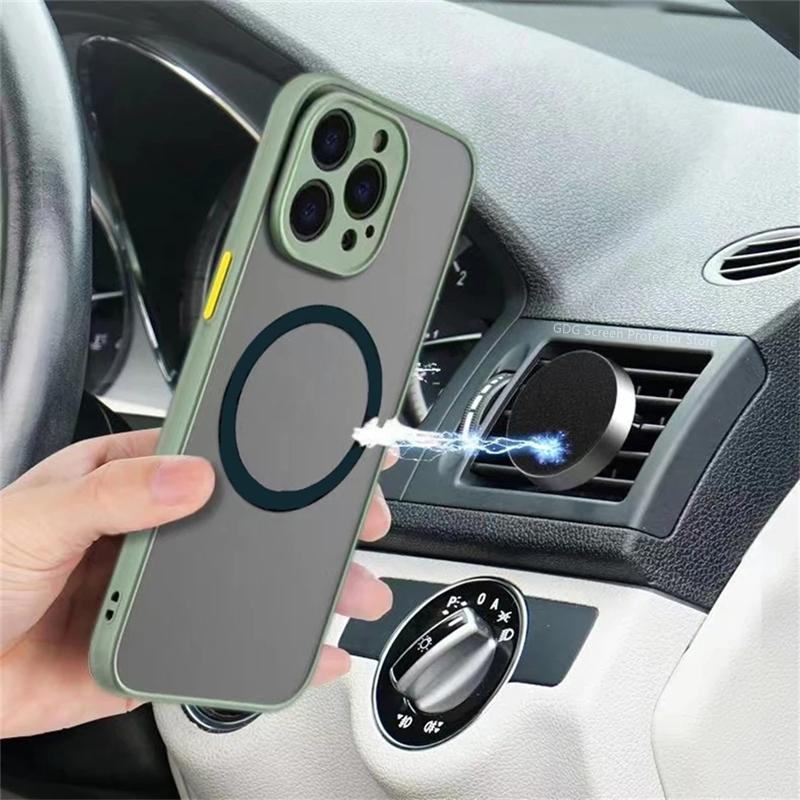 Luxury Armor Matte For Magsafe Magnetic Wireless Charging Case For iPhone 17 16 15 14 13 12 11Pro Max Mini Plus Shockproof Cover