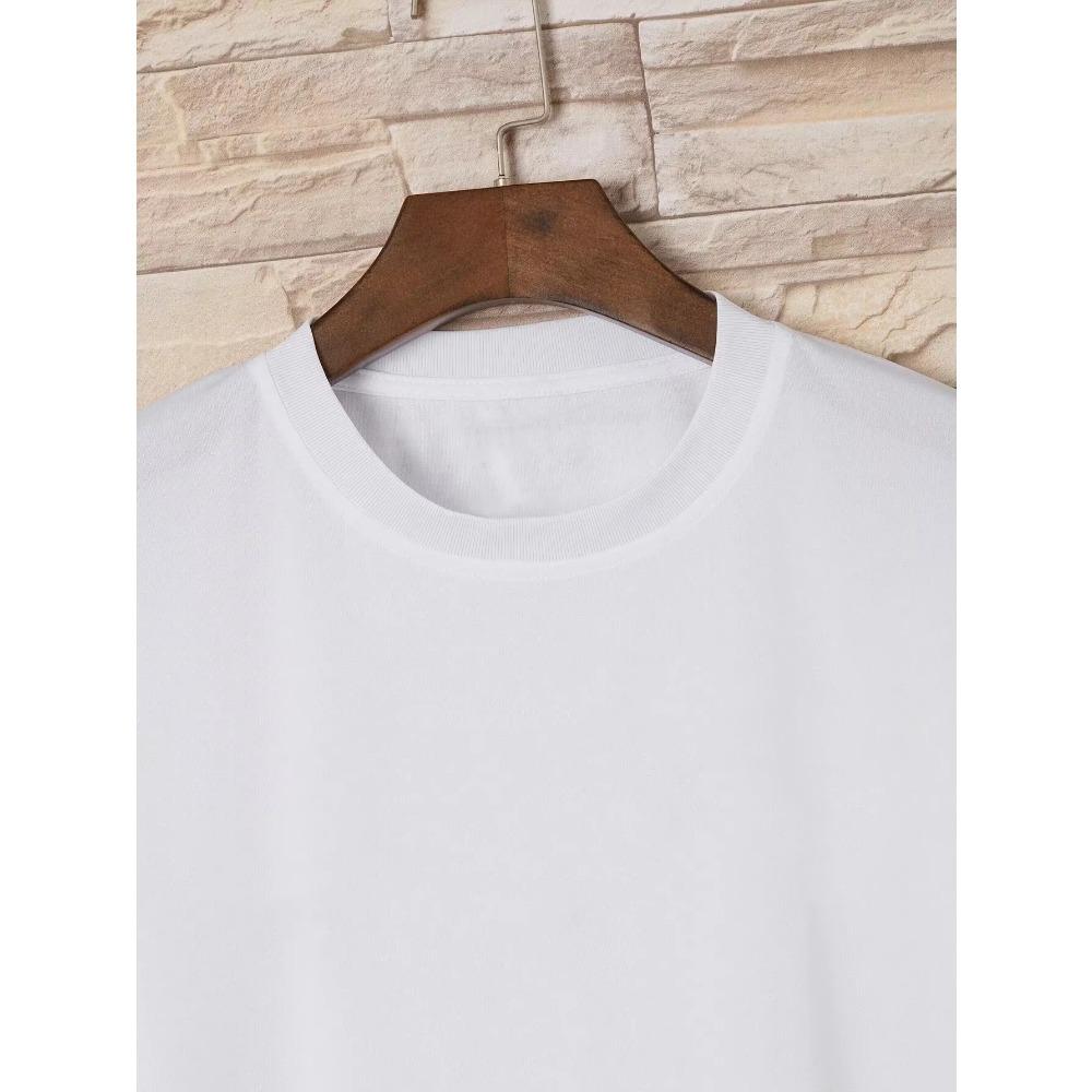 New York Herr Casual Trendiga Grafiska Tryck Bekväma Rundhalsade Kortärmade T-shirts, Sommar Överdimensionerade Lösa Tees