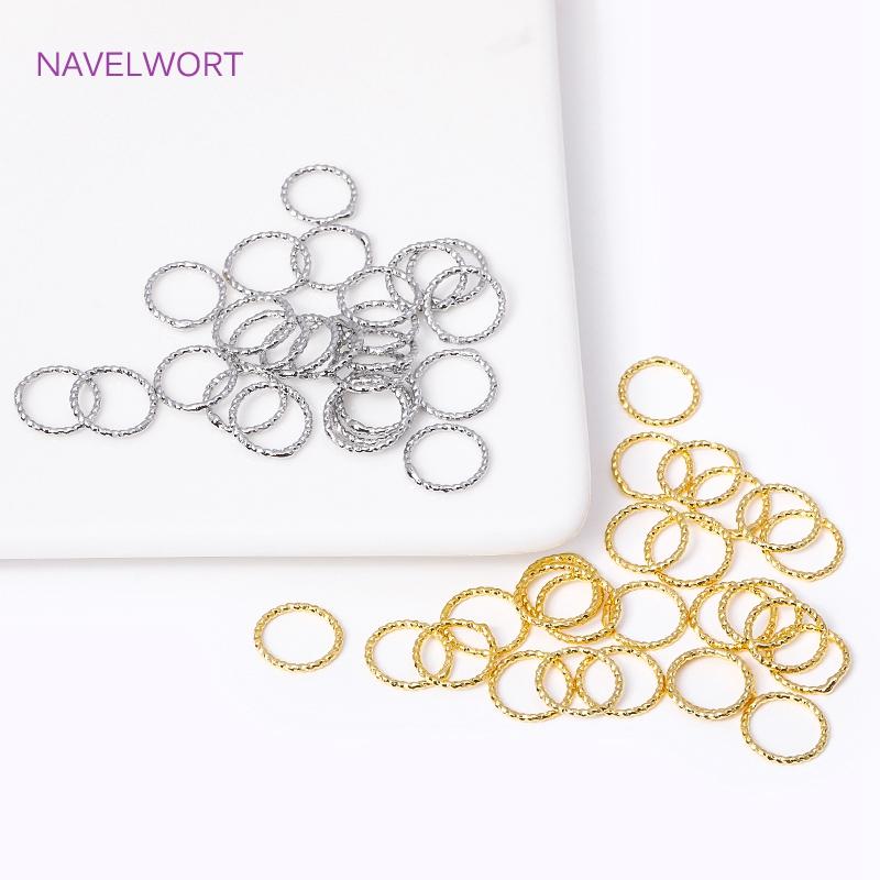 6/8/10/12MM 18K Gold Plated Brass Round Twist Closed Ring Connectors Accessories For DIY Jewelry Making Supplies Wholesale