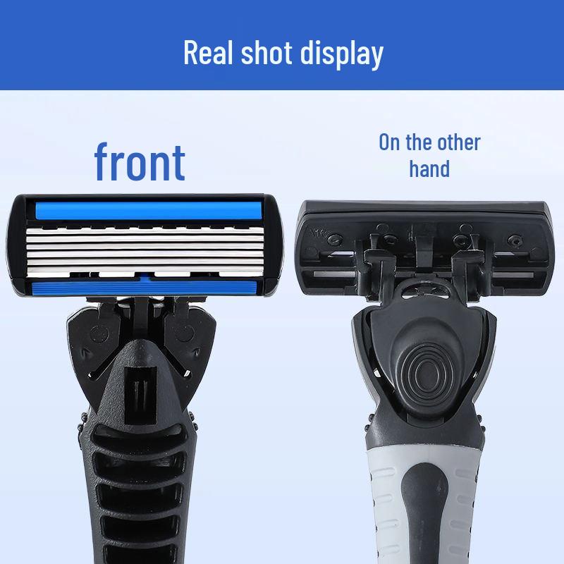 Six-Layer Razor Stainless Steel Shaver for Men with Multi-Layer Shaving Head