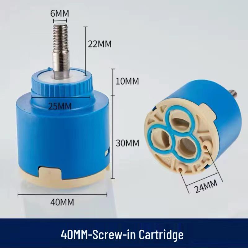 Ceramic Hot/Cold Faucet Cartridge Kit for Kitchen, Basin, and Shower Repair