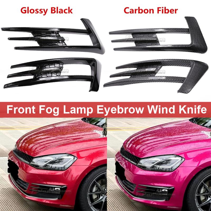 Front Bumper Fog Light Grilles Grill For VW Volkswagen Golf 7 MK7 GTI 2014 2015 2016 2017 Fog Lamp Eyebrow Wind Kinfe Cover Trim