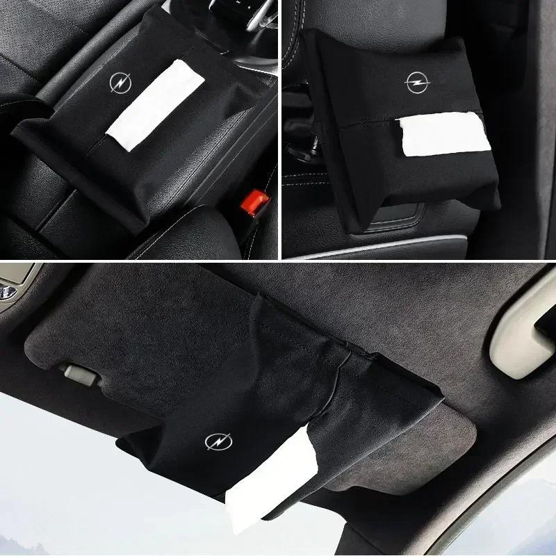 Car Tissue Storage Bag Auto Seat Armrest Paper Towel Box For Opel insignia Astra H G J Antara vectra Vivaro corsa c d zafira b HV8