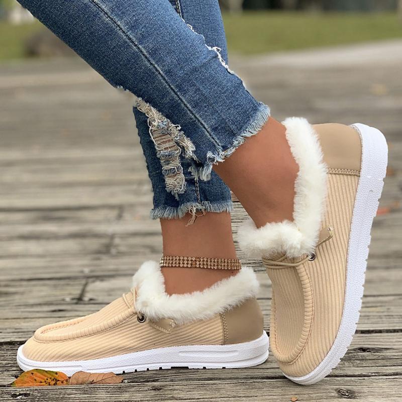 Fashion Women Boots 2025 Boots Female Plus Velvet Thickened Hairy Cotton Shoes Winter Thick Bottom Snow Loafers Woman Zapatos De Mujer