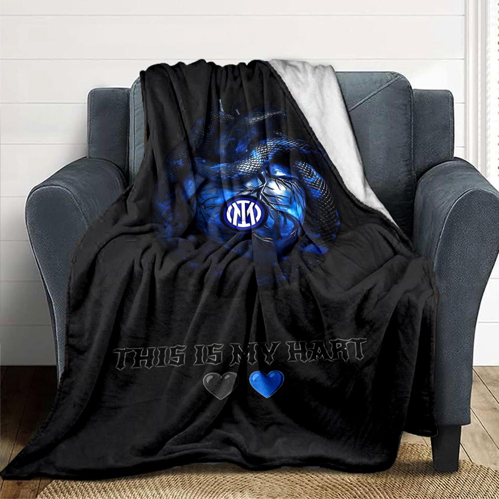 Inter Milan Fan Artwork Blankets Flannel Printed Breathable Warm Throw Blanket for Home Office Bedspreads 0708a100